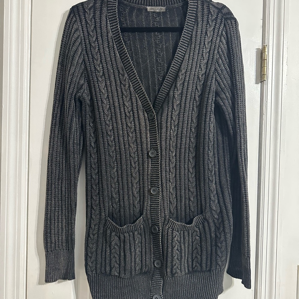 Gray Cable Knit Women's Sweater
